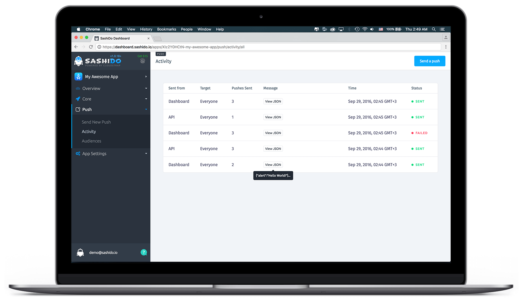 Push Notifications - Activity